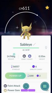 Shiny Pokemon GO Sableye